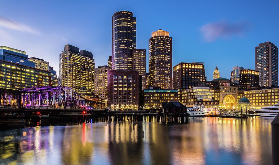 Boston Harbor at dusk