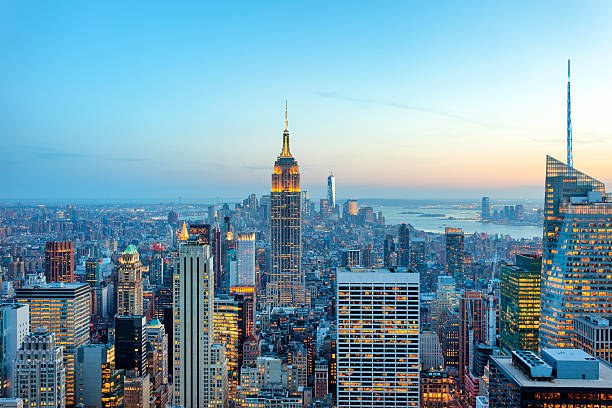 The Empire State Building at dusk